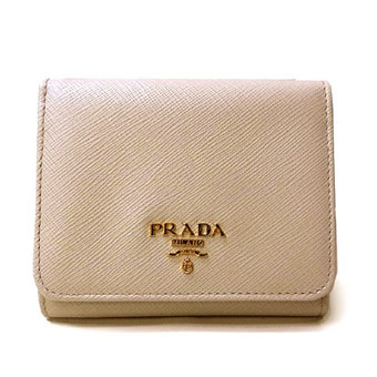 PRADA プラダ 三つ折り財布 コピー 1M0176 SAFFIANO METAL 型押しレザー CIPRIA ピンクベージュ